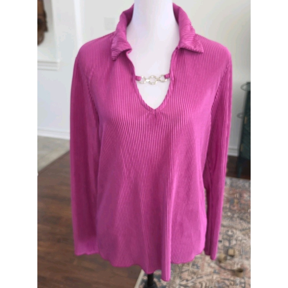 Luxology Women's Magenta Pink Silky Top - Size Large